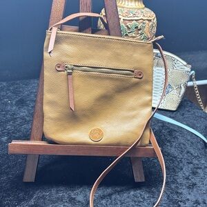Joy Mangano Tan Leather Crossbody Bag